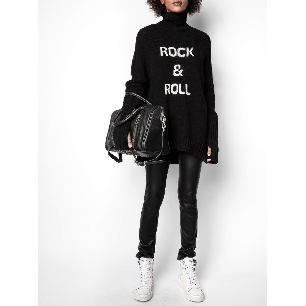 Zadig & Voltaire Alma Rock & Roll Merino Wool Turtleneck Sweater